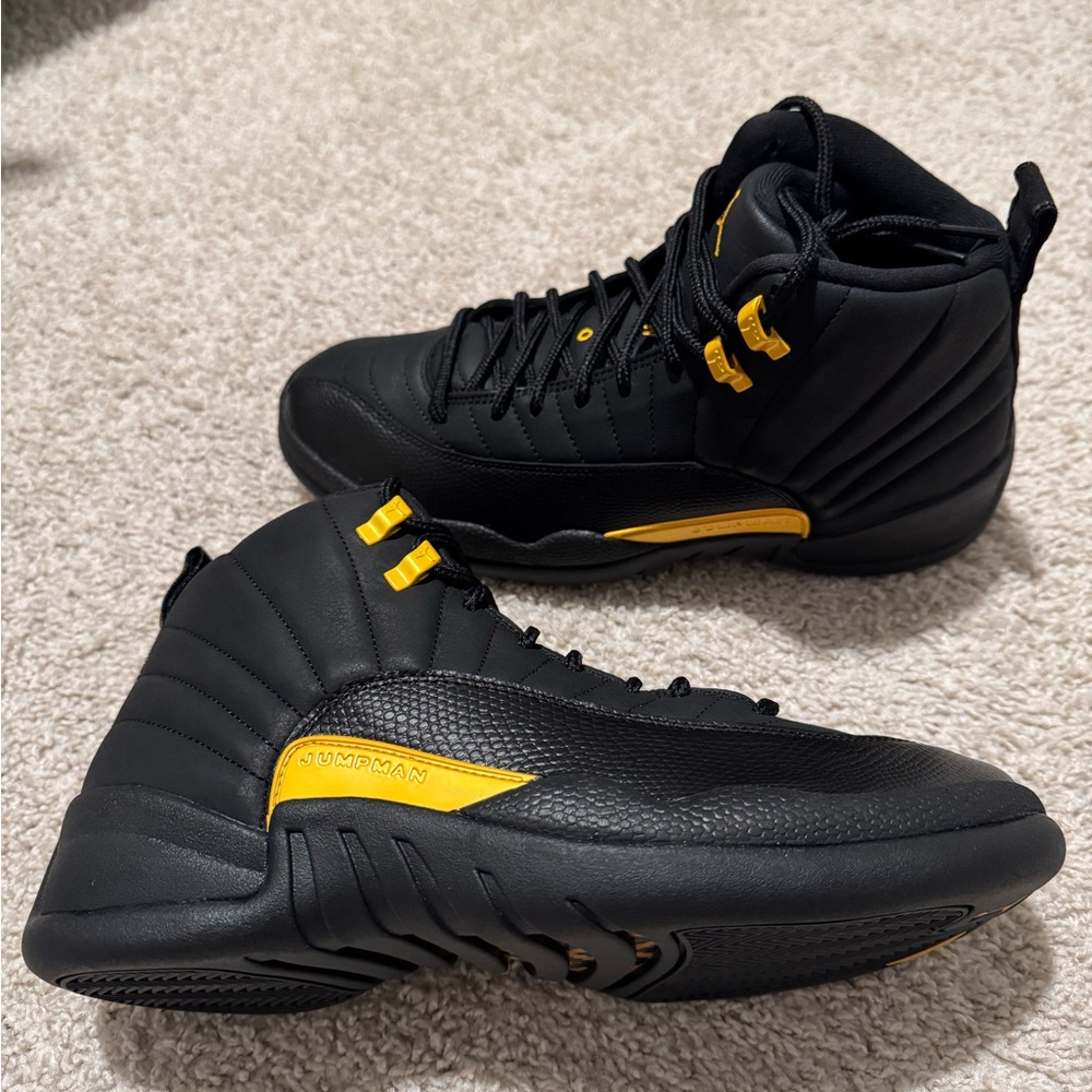Jordan Black and Yellow High-Top Sneakers